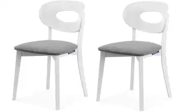 KONSIMO Polsterstuhl 2er-Set Grau, Weiß