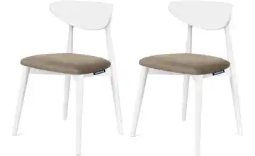 KONSIMO Esszimmerstuhl 2er-Set Beige, Weiß