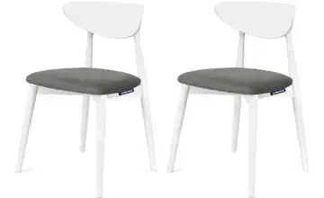 KONSIMO Esszimmerstuhl 2er-Set Grau, Weiß