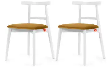 KONSIMO Holzstuhl 2er-Set Gelb, Weiß