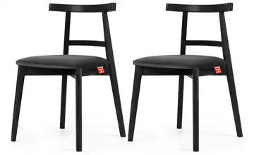 KONSIMO Holzstuhl 2er-Set Graphit, Schwarz