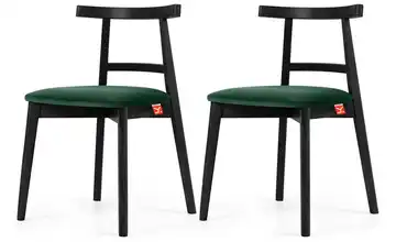 KONSIMO Holzstuhl 2er-Set Dunkelgrün, Schwarz