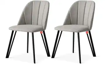 KONSIMO Polsterstuhl 2er-Set Grau, Schwarz
