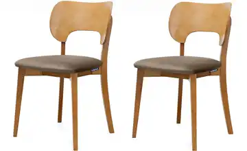 KONSIMO Holzstuhl 2er-Set Beige, Eiche