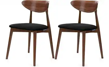 KONSIMO Esszimmerstuhl 2er-Set Schwarz, Walnuss