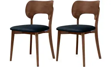 KONSIMO Holzstuhl 2er-Set Dunkelblau, Braun