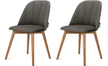 KONSIMO Polsterstuhl 2er-Set Grau, Eiche
