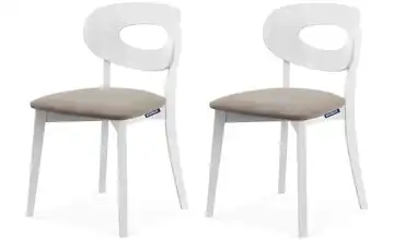 KONSIMO Polsterstuhl 2er-Set Beige, Weiß