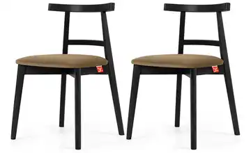 KONSIMO Holzstuhl 2er-Set Beige, Schwarz