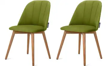 KONSIMO Polsterstuhl 2er-Set Olivgrün, Eiche