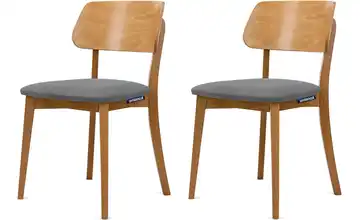 KONSIMO Holzstuhl 2er-Set Grau, Eiche