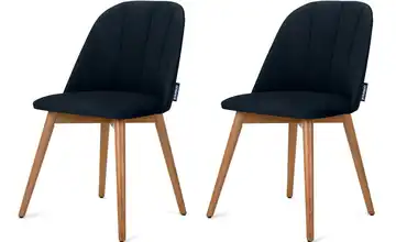 KONSIMO Polsterstuhl 2er-Set Marineblau, Eiche
