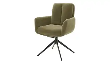 Esszimmerstuhl Drehfunktion, Armlehne Olivgrün Schwarz