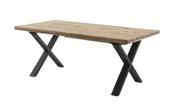 Woodford Esstisch Novis Anthrazit, lackiert Kufen (X-förmig) Wildeiche gerade Tischkante 200 cm