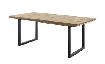 Woodford Esstisch Novis Anthrazit, lackiert Kufen (U-förmig) Wildeiche Schweizer Tischkante 180 cm