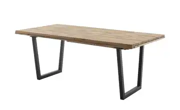 Woodford Esstisch Novis Anthrazit, lackiert Kufen (trapezförmig) Wildeiche schräge Tischkante 180 cm