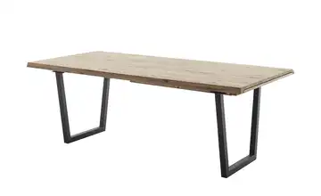 Woodford Esstisch Novis Anthrazit, lackiert Kufen (trapezförmig) Eiche bianco schräge Tischkante 220 cm