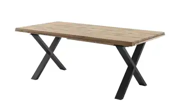 Woodford Esstisch Novis Anthrazit, lackiert Kufen (X-förmig) Wildeiche schräge Tischkante 200 cm