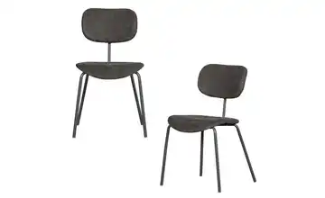 WOOOD Esszimmerstuhl - 2er Set 54 cm 45 cm Braun, Grau
