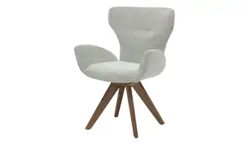 Musterring Armlehnstuhl JustB! SP150 Nussbaum Armlehne, Drehfunktion Boucléstoff Creme