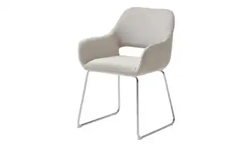 Kufenstuhl verchromt, Beige