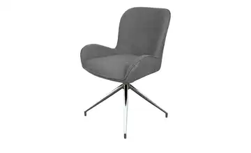 Stuhl drehbar verchromt, Grau
