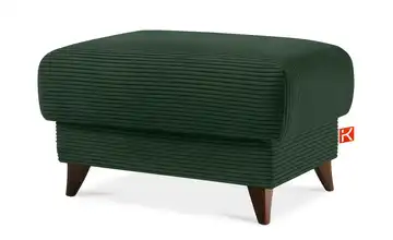 KONSIMO Hocker Gustavo II Dunkelgrün Cordstoff