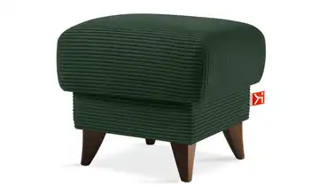 KONSIMO Hocker Gustavo II Dunkelgrün Cordstoff