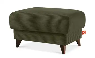 KONSIMO Hocker Gustavo II Olivgrün Cordstoff