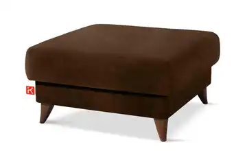 KONSIMO Hocker Gustavo II Dunkelbraun Wildleder