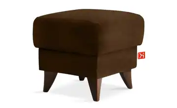 KONSIMO Hocker Gustavo II Dunkelbraun Wildleder