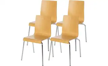 Besucherstuhl 4er-Set Natur