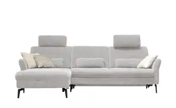 Kollektion Kraft Ecksofa Cord DANTE Silbergrau links Erweiterte Funktion