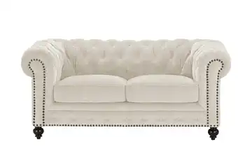 Primo Einzelsofa Chesterfield Stoff Creme 2