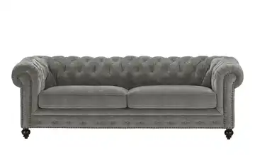 Primo Einzelsofa Chesterfield Stoff Grau 3