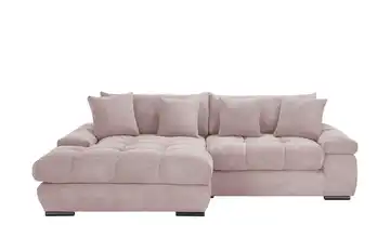 bobb Ecksofa  mit trendigem Cordbezug Hella  links Flamingo, Rosa