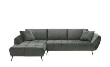 bobb Ecksofa mit Sitztiefenverstellung Carly Mikrofaser Graphit links