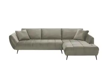 bobb Ecksofa mit Sitztiefenverstellung Carly Mikrofaser Taupe rechts