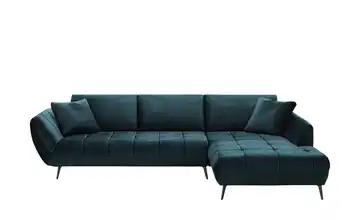 bobb Ecksofa mit Sitztiefenverstellung Carly Mikrofaser Blau rechts