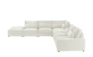 Ecksofa Branna rechts Beige Samt