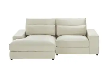 Ecksofa Branna links Beige Samt