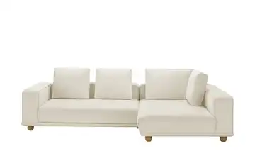 Twist Ecksofa aus Mikrofaser Cora Creme rechts Erweiterte Funktion