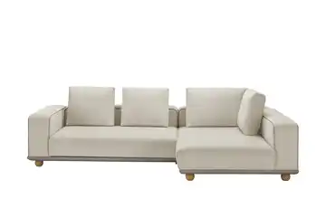 Twist Ecksofa aus Mikrofaser Cora Beige rechts Erweiterte Funktion