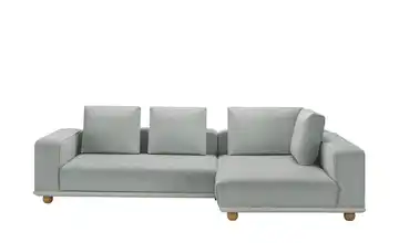 Twist Ecksofa aus Mikrofaser Cora Grau rechts Erweiterte Funktion