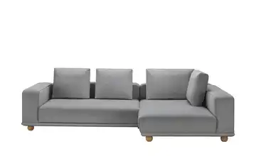 Twist Ecksofa aus Mikrofaser Cora Dunkelgrau rechts Erweiterte Funktion