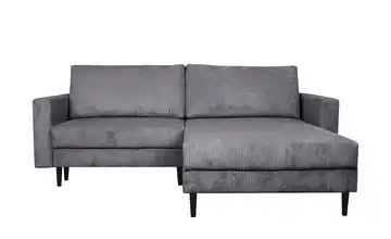 Primo Ecksofa trendiger Cordstoff Livorno Grau ohne rechts