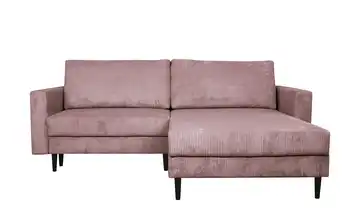 Primo Ecksofa trendiger Cordstoff Livorno Rosa ohne rechts