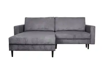 Primo Ecksofa trendiger Cordstoff Livorno Grau ohne links