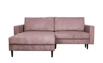 Primo Ecksofa trendiger Cordstoff Livorno Rosa ohne links