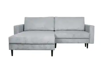 Primo Ecksofa trendiger Cordstoff Livorno Hellgrau ohne links